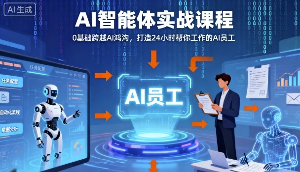 Ai智能体实战课程，0基础跨越Ai鸿沟，打造24小时帮你工作的Ai员工，打破常规，以实战定义Ai-创学资源站