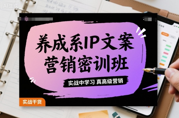 养成系IP文案营销密训班，实战中学习真高级营销-创学资源站