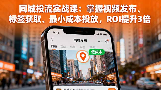 同城投流实战课：掌握视频发布、标签获取、最小成本投放，ROI提升3倍-创学资源站