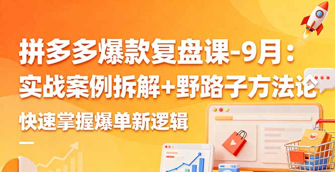 拼多多爆款复盘课-9月：实战案例拆解+野路子方法论，快速掌握爆单新逻辑-创学资源站