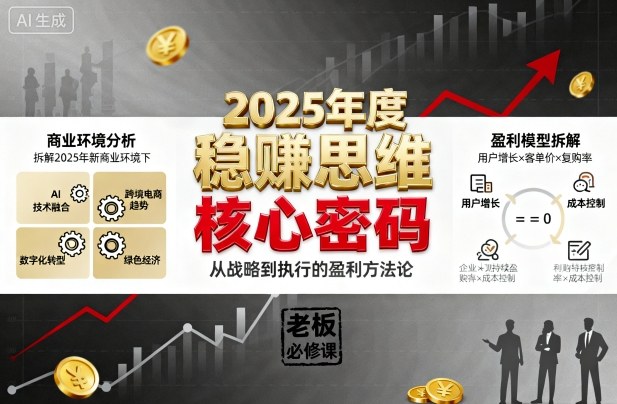 2025年度稳賺思维老板创业营，拆解2025年新商业环境下，企业实现持续盈利的核心密码-创学资源站