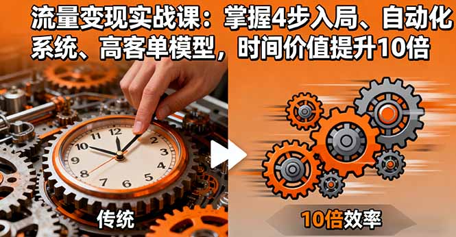 流量变现实战课：掌握4步入局、自动化系统、高客单模型，时间价值提升10倍-创学资源站