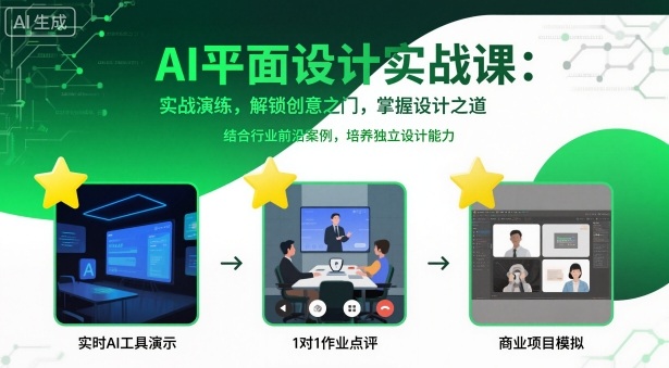 AI平面设计实战课，实战演练，解锁创意之门，掌握设计之道-创学资源站