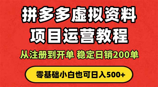 拼多多开店运营课程： 蓝海变现玩法，轻松实现睡后收入 零基础小白也可…-创学资源站