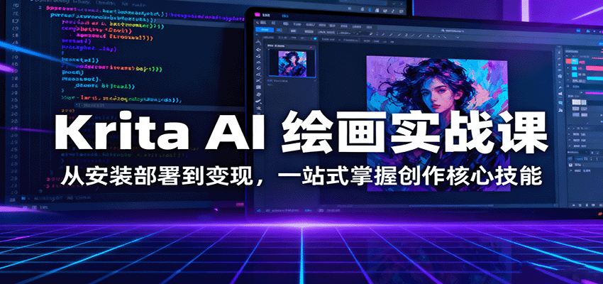 Krita AI 绘画实战课：从安装部署到变现，一站式掌握创作核心技能-创学资源站