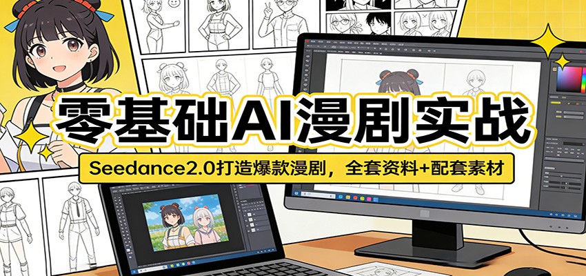 零基础AI漫剧实战：Seedance2.0打造爆款漫剧，全套资料+配套素材-创学资源站