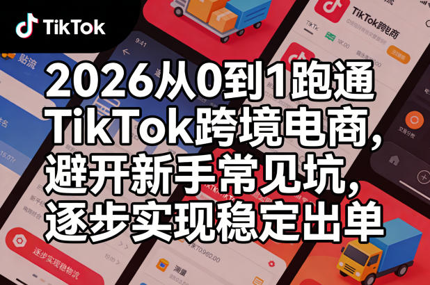 2026从0到1跑通TikTok跨境电商，避开新手常见坑，逐步实现稳定出单-创学资源站