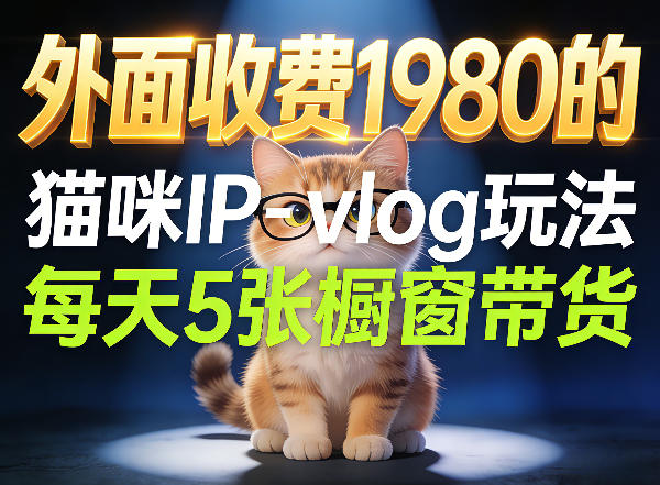 宠物赛道猫咪IP-vlog玩法,26条视频涨粉29W,每天5张橱窗带货拆解-创学资源站
