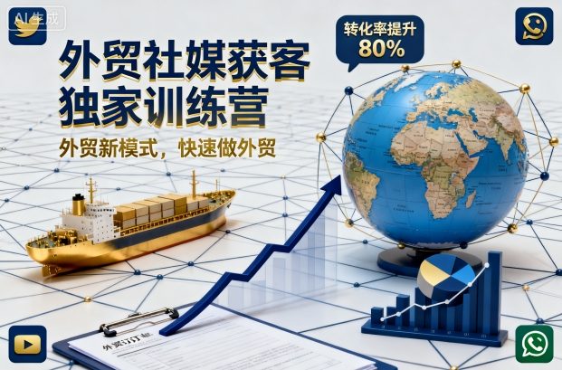 外贸社媒获客独家训练营,外贸新模式,快速做外贸(更新26年3月)-创学资源站