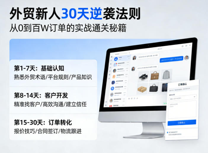 外贸新人30天逆袭法则，教你从0到百W订单的实战通关秘籍-创学资源站