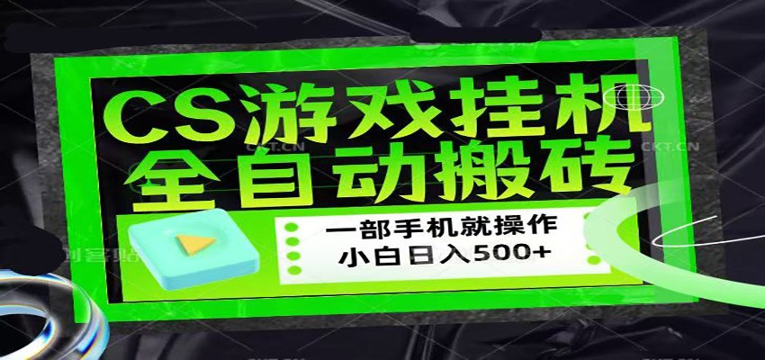 CSGO游戏挂机捡漏搬砖，超稳定的项目，带领1000+小白实现日入500+-创学资源站
