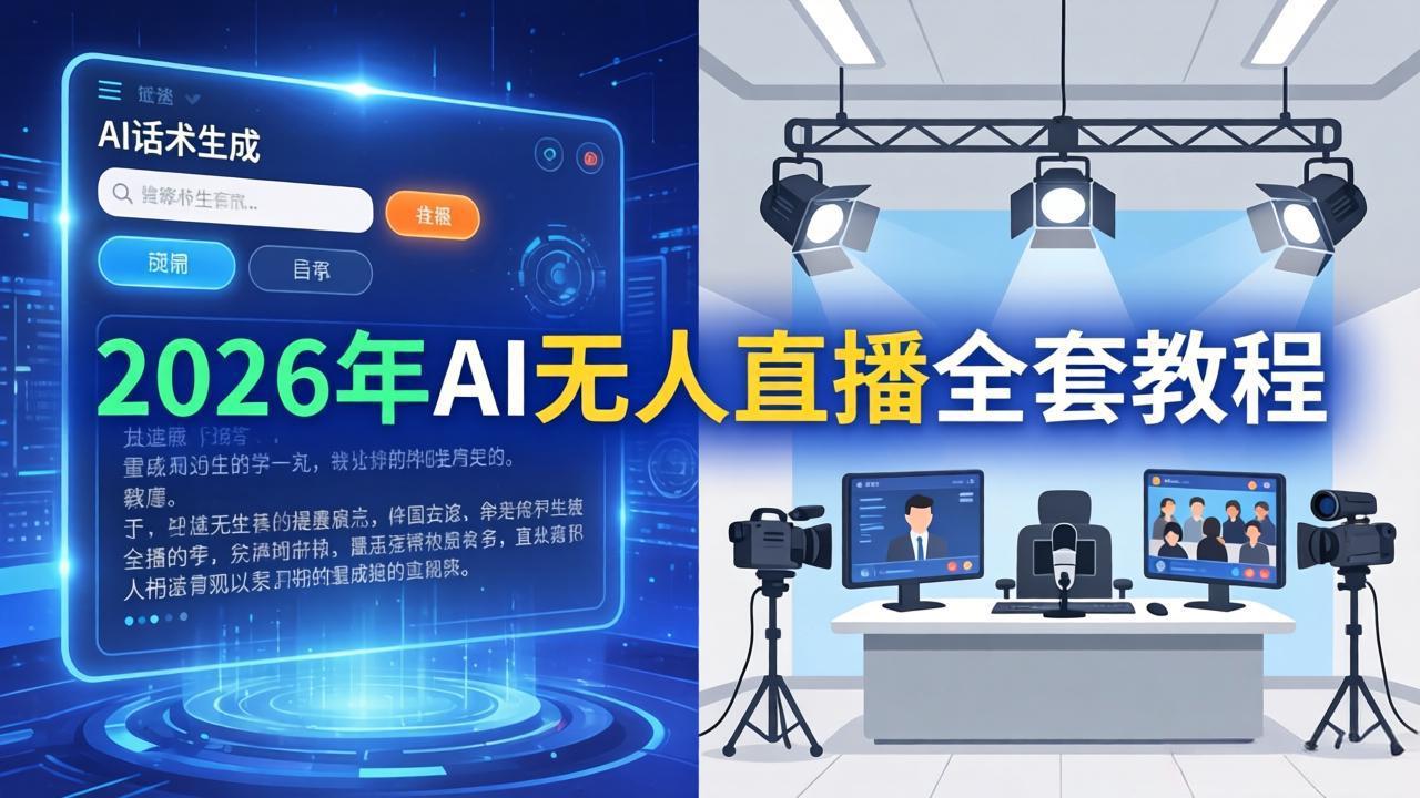 2026年AI无人直播全套教程：OBS安装+软件配置+直播间搭建+话术生成+一键开播实操-创学资源站