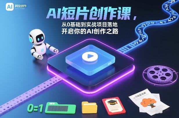 AI短片创作课，从0基础到实战项目落地，开启你的AI创作之路(更新0411)-创学资源站