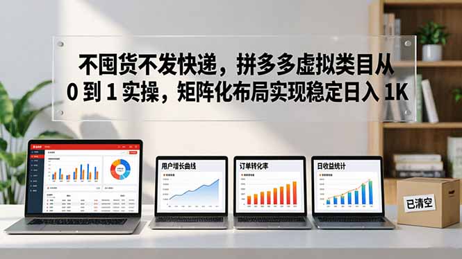 不囤货不发快递，拼多多虚拟类目从 0 到 1 实操，矩阵化布局实现稳定日入 1K-创学资源站
