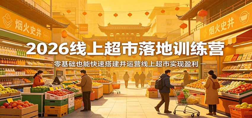2026线上超市落地训练营，零基础也能快速搭建并运营线上超市实现盈利-创学资源站