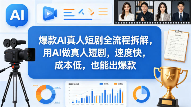 爆款AI真人短剧全流程拆解，用AI做真人短剧，速度快，成本低，也能出爆款-创学资源站
