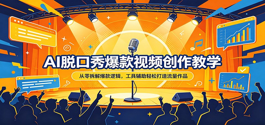 AI脱口秀爆款视频创作教学：从零拆解爆款逻辑，工具辅助轻松打造流量作品-创学资源站