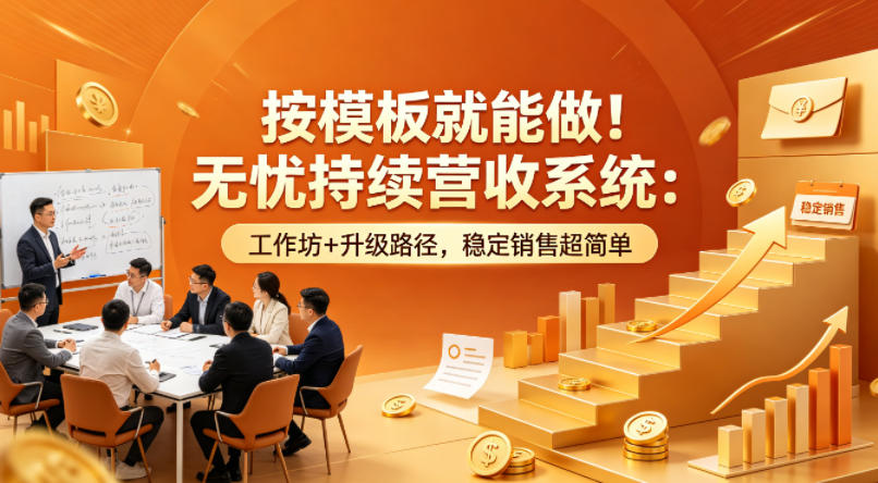 按模板就能做！无忧持续营收系统：工作坊+升级路径，稳定销售超简单【原创双语字幕】-创学资源站