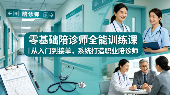 零基础陪诊师全能训练课｜从入门到接单，系统打造职业陪诊师-创学资源站