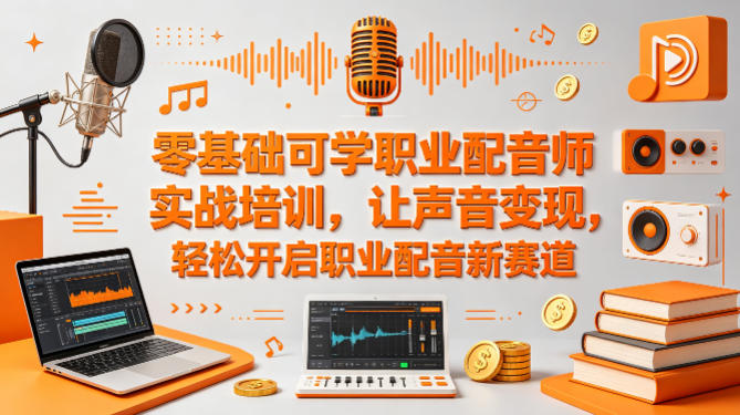 零基础可学职业配音师实战培训，让声音变现，轻松开启职业配音新赛道-创学资源站