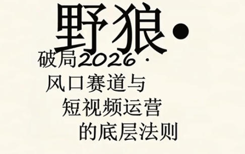 野狼团队·多平台实操运营课，覆盖AI口播、服装、好物、漫剪等热门玩法(更新4月)-创学资源站
