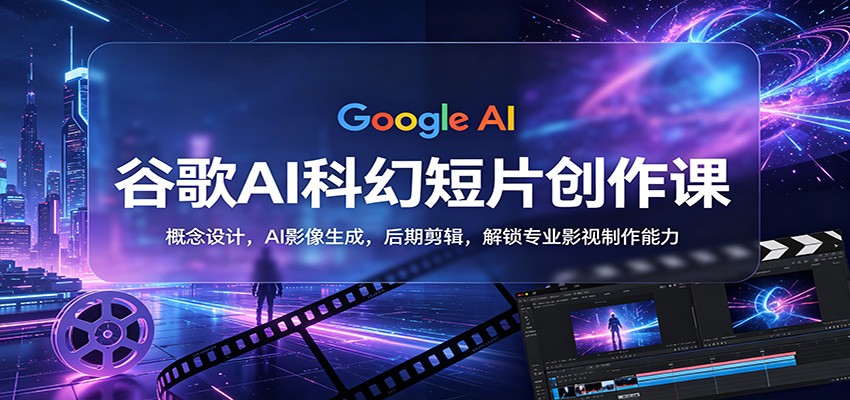谷歌AI科幻短片创作课：概念设计，AI影像生成，后期剪辑，解锁专业影视制作能力-创学资源站