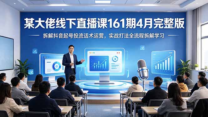 某大佬线下直播课161期4月完整版，拆解抖音起号投流话术运营，实战打法全流程拆解学习-创学资源站