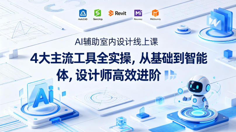 AI辅助室内设计线上课｜4大主流工具全实操，从基础到智能体，设计师高效进阶-创学资源站