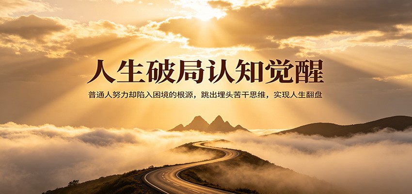 人生破局认知觉醒，普通人努力却陷入困境的根源，跳出埋头苦干思维，实现人生翻盘-创学资源站