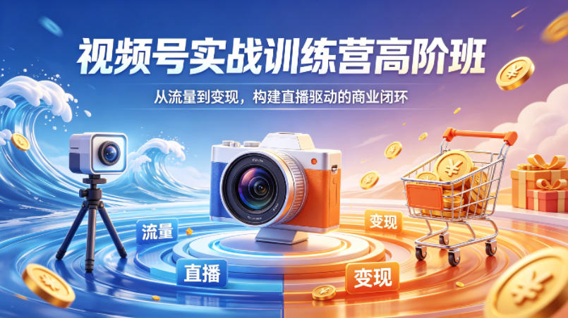 视频号实战训练营高阶班，从流量到变现，构建直播驱动的商业闭环(26年4月)-创学资源站