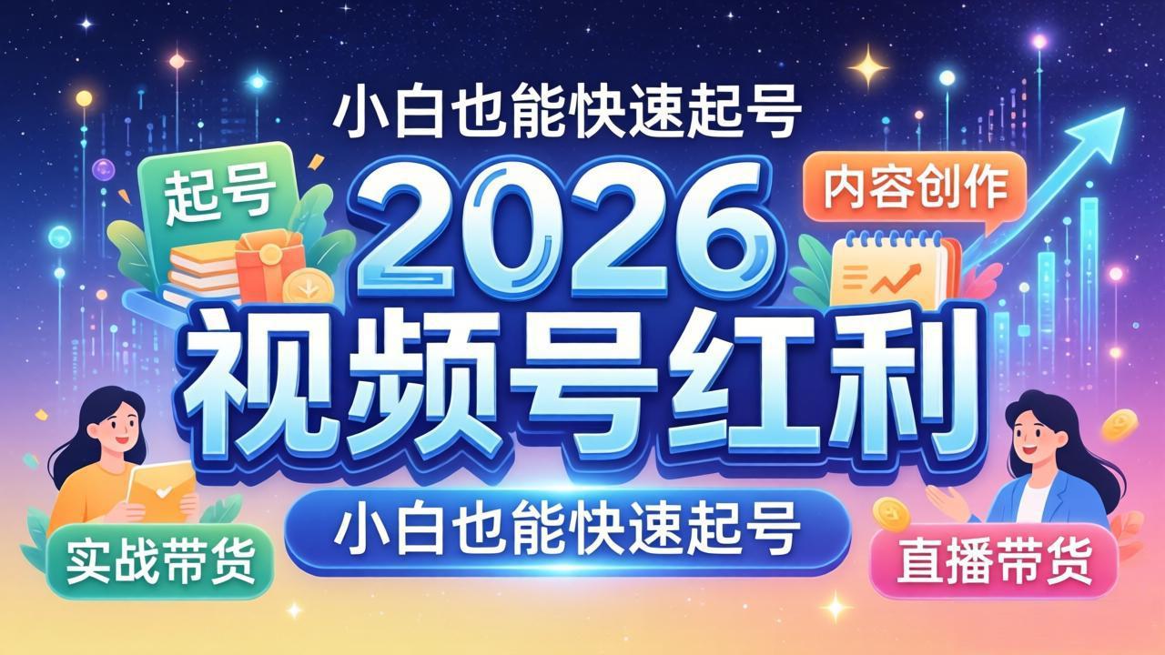 2026视频号红利实战营，大佬亲授起号、内容、直播、IP、投流、私域、矩阵全套落地打法-创学资源站