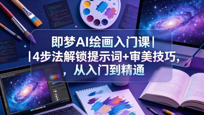 即梦AI绘画入门课｜4步法解锁提示词+审美技巧，从入门到精通-创学资源站