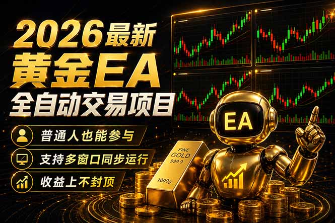 最新黄金EA量化赛道，全程自动执行，多窗口操作直接放大结果-创学资源站