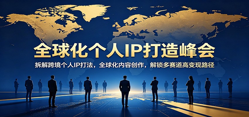 全球化个人IP打造峰会：拆解跨境个人IP打法，全球化内容创作，解锁多赛道高变现路径-创学资源站