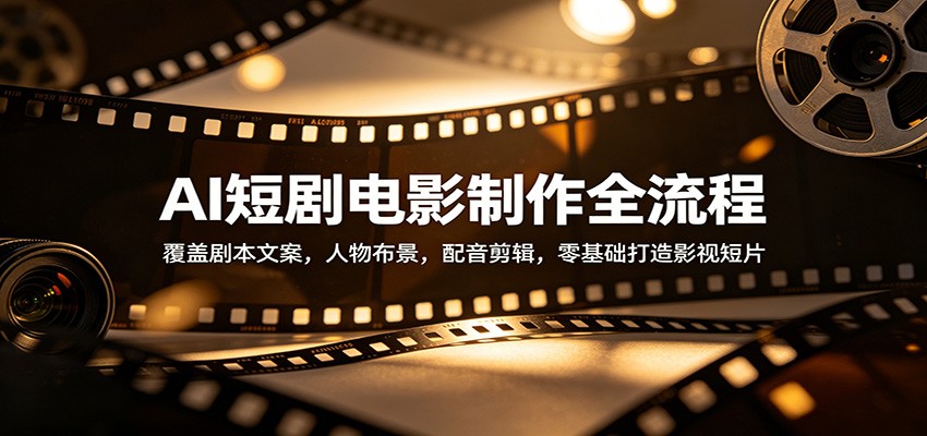 AI短剧电影制作全流程：覆盖剧本文案，人物布景，配音剪辑，零基础打造影视短片-创学资源站
