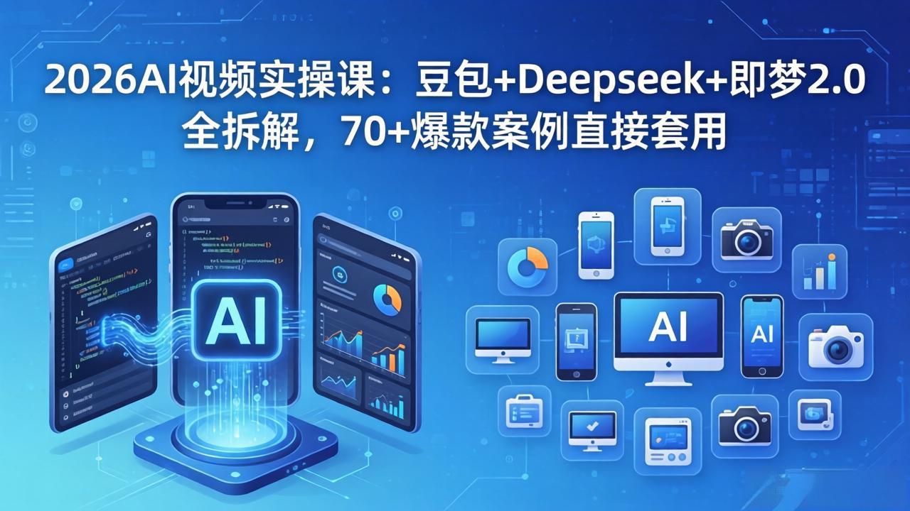 2026AI视频实操课：豆包+Deepseek+即梦2.0全拆解，70+爆款案例直接套用-创学资源站