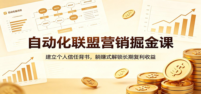 自动化联盟营销掘金课：建立个人信任背书，躺赚式解锁长期复利收益-创学资源站