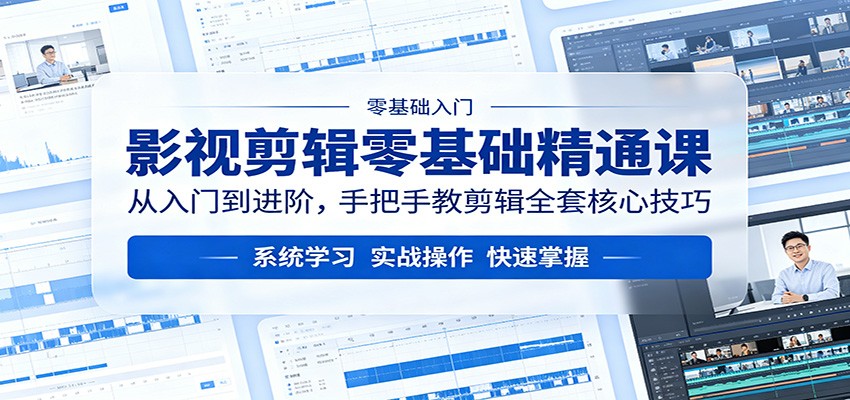 影视剪辑零基础精通课：从入门到进阶，手把手教剪辑全套核心技巧-创学资源站