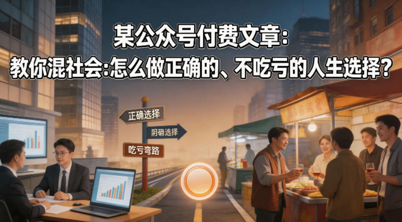 某公众号付费文章：教你混社会：怎么做正确的、不吃亏的人生选择？-创学资源站