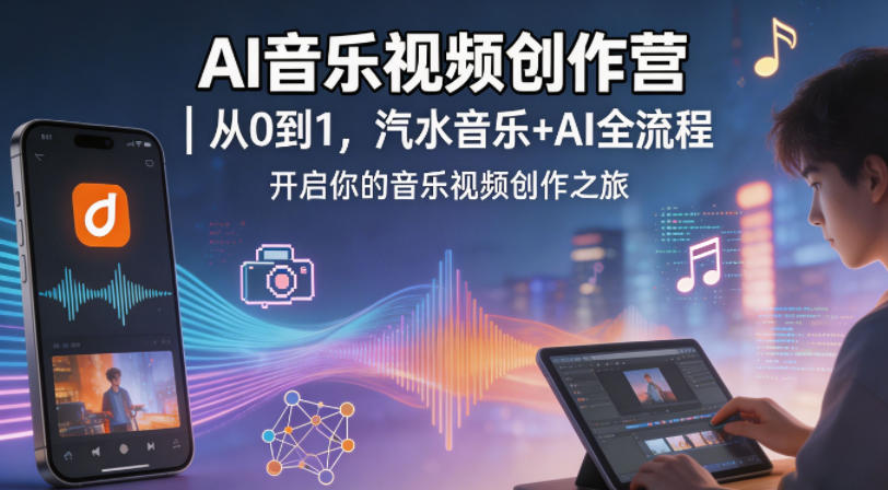AI音乐视频创作营｜从0到1，汽水音乐+AI全流程，开启你的音乐视频创作之旅-创学资源站