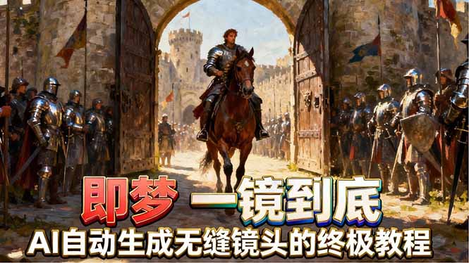 即梦AI一镜到底终极教程，智能补帧+运镜技巧，AI自动生成无缝丝滑长镜头高效出片-创学资源站