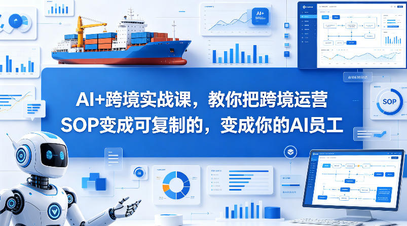 AI+跨境实战课，教你把跨境运营S0变成可复制的，变成你的AI员工-创学资源站