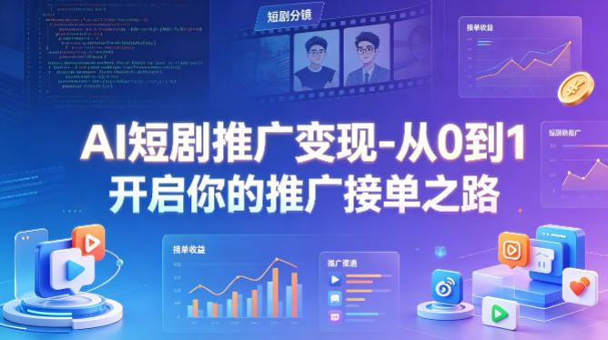 AI短剧推广变现-从0到1开启你的推广接单之路-创学资源站