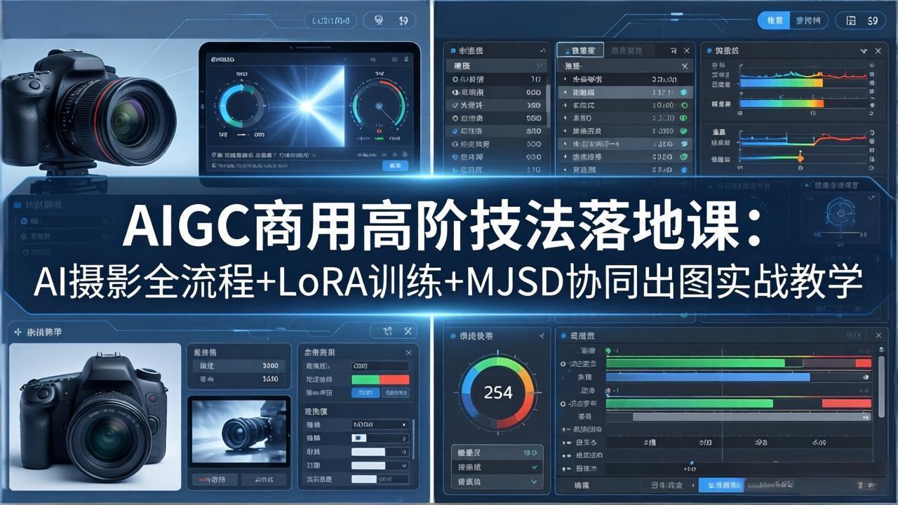 AIGC商用高阶技法落地课：AI摄影全流程+LoRA训练+MJSD协同出图实战教学-创学资源站