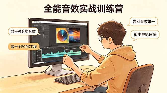 全能音效实战训练营：数千种分类音效+数十个FCPX工程，告别音效单一，剪出电影质感-创学资源站