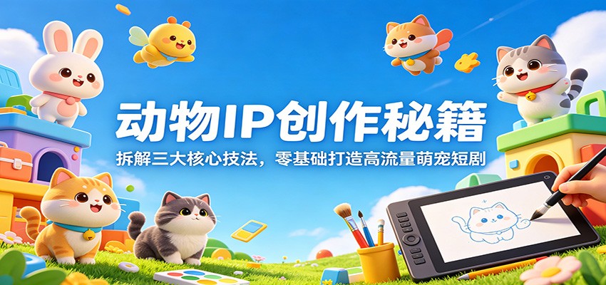 动物IP创作秘籍：拆解三大核心技法，零基础打造高流量萌宠短剧-创学资源站