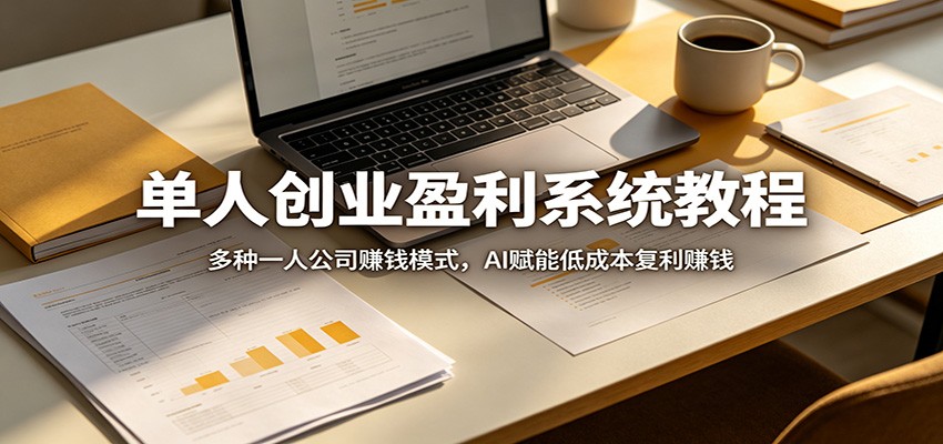 单人创业盈利系统教程：多种一人公司赚钱模式，AI赋能低成本复利赚钱-创学资源站