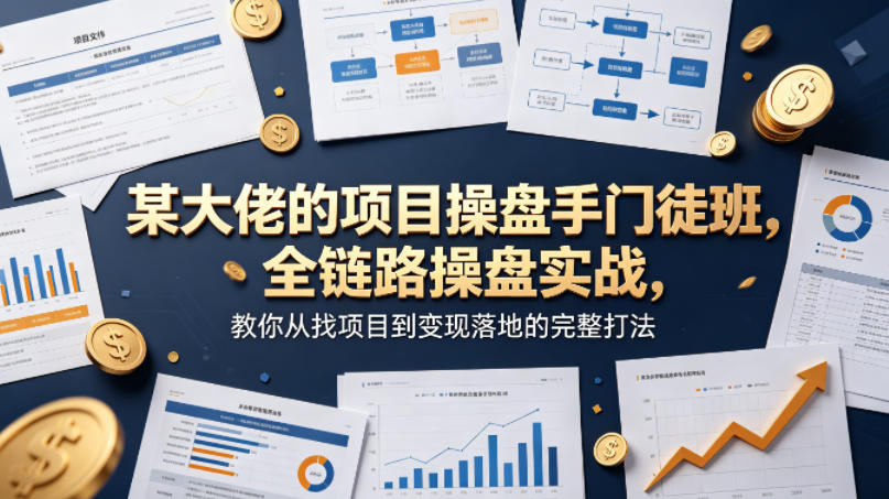 某大佬的项目操盘手门徒班，全链路操盘实战，教你从找项目到变现落地的完整打法-创学资源站