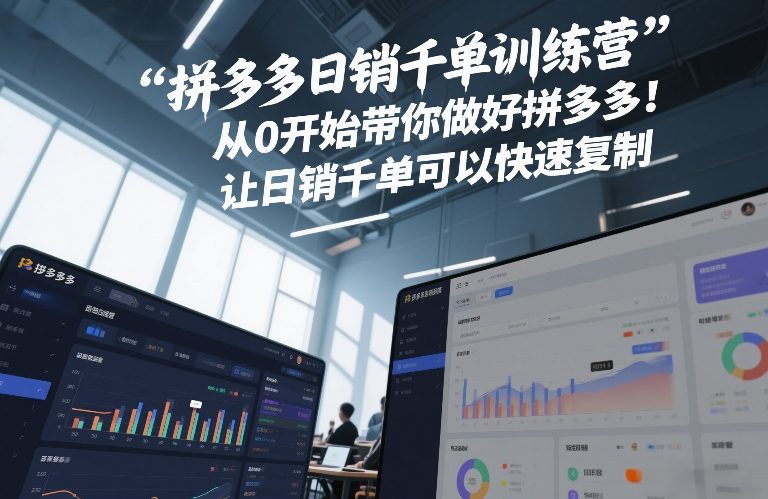 拼多多日销千单训练营，从0开始带你做好拼多多，让日销千单可以快速复制(更新26年4月)-创学资源站