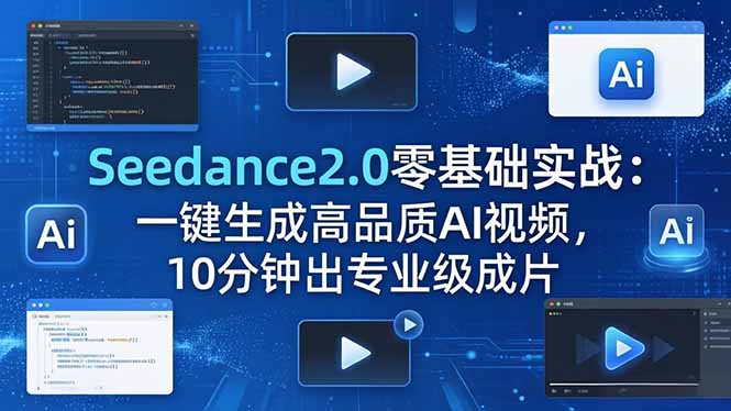 Seedance2.0零基础实战：一键生成高品质AI视频，10分钟出专业级成片-创学资源站